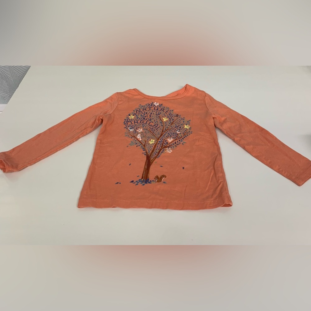 Carter’s Peach Nature Tree Long-sleeve shirt Sz 24M